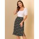 thumbnail image 4 of AllegK Falmidi dividicon botones en espaly dobladillo con volantes florales pamujer Negro XS, 4 of 6