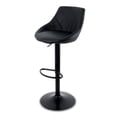 thumbnail image 2 of Silla de Bar para Barra de Cocina con Respaldo y Reposapies de Altura Ajustable Banco Giratorio para Bar con Asiento Acolchado Diseño Elegante Full Black, 2 of 8