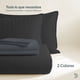 thumbnail image 2 of Dreamlab Edredón Individual Ligero y Juego de Sábanas con Fundas de Almohada Decorativas (5 piezas). Set de Colcha Ligera y Sábanas para Cualquier Temporada. Hipoalergénico. Trébol, Negro / Grafito, 2 of 10