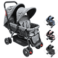 thumbnail image 1 of Carriola Doble Gemelar Plegable para Bebés 0 Meses Asientos Reclinables Hasta 32 kg - Gris, 1 of 7