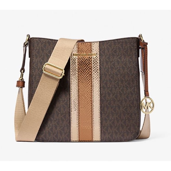 Michael Kors Bolso Bandolera Tipo Mensajero Jet Set Travel Pequeño con Cremallera Superior y Logotipo de la Firma para Mujer (Marrón)