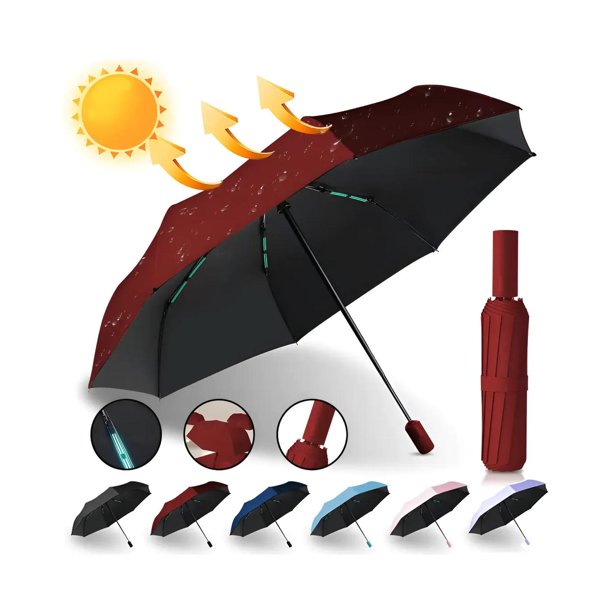 Sombrilla Paraguas Automática 12k 30 cm Colores Surtidos vino