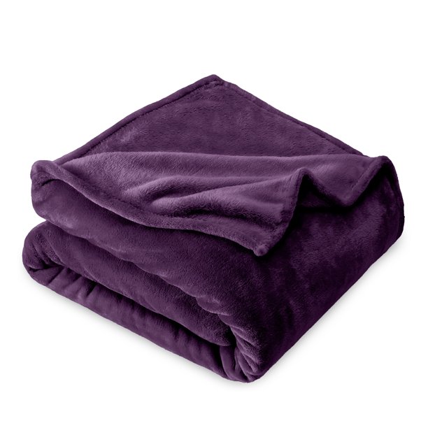 Bare Home Manta de Felpa de Microfibra 300 G/M², Suave y Afelpada, Tamaño King, Color Ciruela