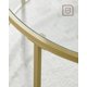 thumbnail image 5 of VASAGLE Mesa Auxiliar Redonda, Mesita de Noche de Cristal con Marco de Acero, Mesa de Centro Pequeña, para Salón, Balcón, Decorativo, Dorado y Transparente, 5 of 6