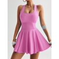 thumbnail image 4 of Vestido Deportivo de Tenis con Falda Volante y Bolsillo para Mujer, Rosa, 4 of 5