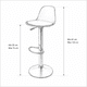 thumbnail image 5 of Sillas para Bar y Barra de Cocina con Respaldo y Reposapies de Altura Ajustable Banco Taburete Giratorio con Asiento Acolchado de Diseño Moderno Set 4 Piezas Full Black, 5 of 6