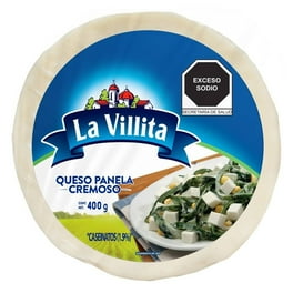Queso panela La Villita 38 cremoso en bloque redondo 400 g