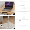 thumbnail image 4 of Mesa para Laptop Bluelander con Altura Ajustable y Ruedas con Bloqueo, Café, 4 of 5