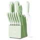 thumbnail image 1 of Juego de Cuchillos de Cocina hecef de 15 Piezas con Recubrimiento Antiadherente - Verde, 1 of 10