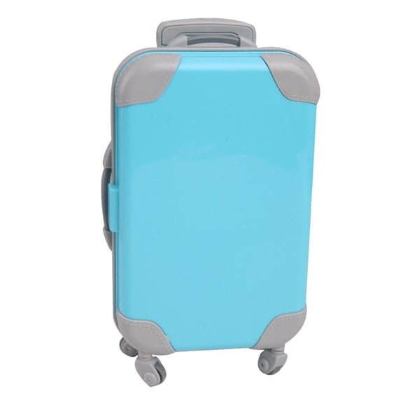 Preciosa maleta asa y ruedas, mini estuche para , accesorio de para de 18 pulgadas - Azul Yotijar Maleta de muñeca