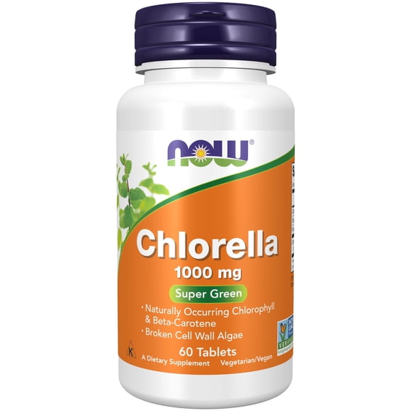 Suplementos NOW Foods Chlorella 1000 mg con clorofila 60 comprimidos