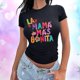 thumbnail image 3 of Playera La Mamá Más Bonita con Estilo Acuarela – Diseño Dulce y Femenino Color Negro Talla Chica Marca Emil SaEs, 3 of 4