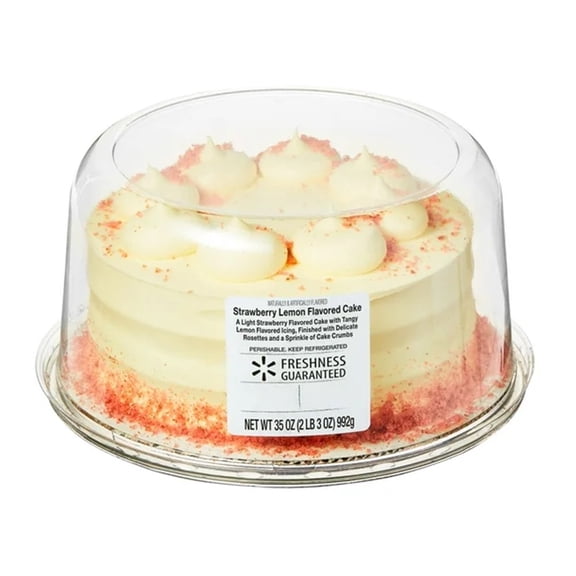 Pastel de fresa marketside con betún de limon