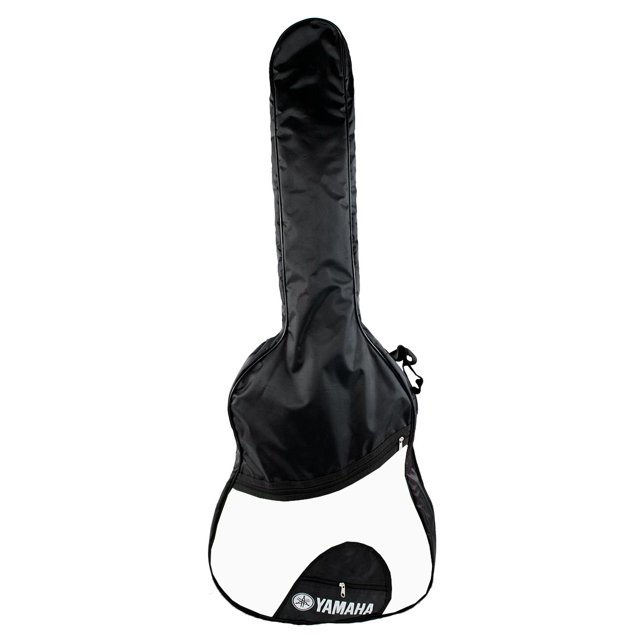 funda para guitarra acústica impermeable blanco con doble asa para transporte e interior acolchado, vista frontal centrada; funda blanco según título (partes en negro visibles en la imagen) con bolsillo exterior con cierre para accesorios, medidas 103 x 40 x 15 cm, hecha en México; también adecuada para guardar partituras o accesorios de práctica.