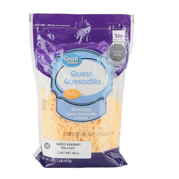 Queso asadero Great Value rallado 453 g