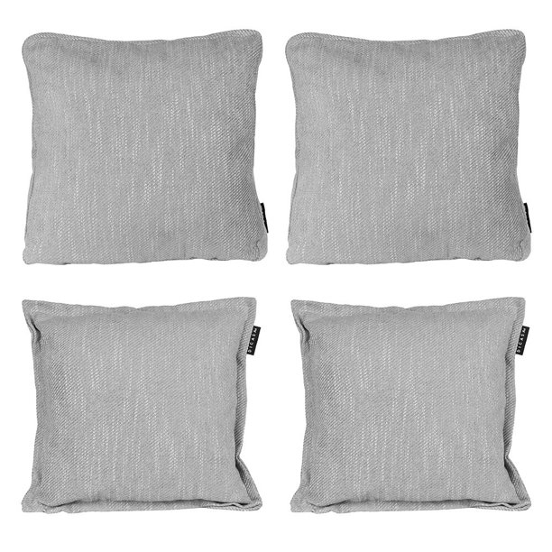 Set de 4 Cojines DICASA 2 Cuadrados 2 Cuadrados Grandes Petra Gris