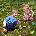 thumbnail image 2 of Huevos de Pascua rellenos de 20 piezas con coches de juguete, huevos de Pascua coloridos y brillantes, precargados con varios vehículos extraíbles, 2 of 5