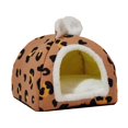 thumbnail image 1 of Cama nido semicerrada para gatos y perros con almohada acolchada extraíble y autocalentable rojo, 1 of 9