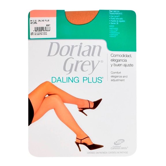 Pantimedia Dorian Grey Daling Plus para Mujer, Natural Beige Talla M