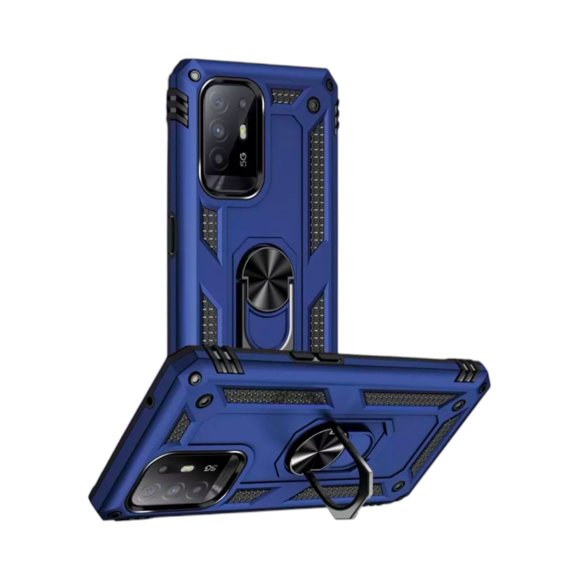 Funda Uso Rudo Cely Vesmir con Anillo Magnético Para Oppo Reno 6 Lite Azul Marino Más 2 Micas de cristal