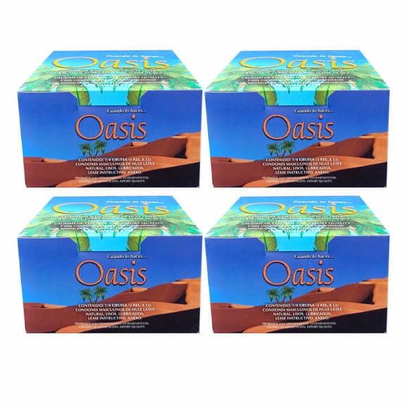 KIT 4 CONDONES OASIS NATURAL CADA CAJA CON 12 BOLSAS