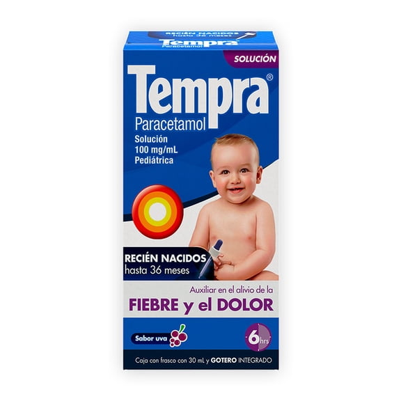 Solución Pediátrica Tempra Pediátrico Sabor Uva paracetamol frasco de 30 ml