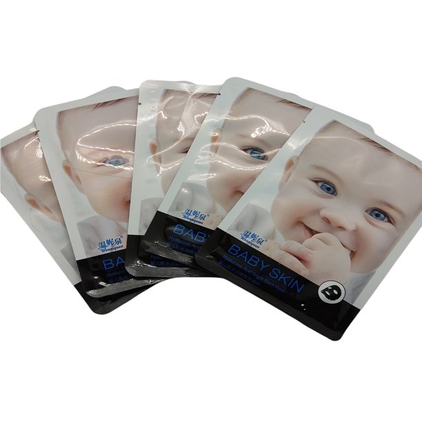 Paquete De 5 Piezas De Mascarilla Facial De Tela Baby Skin Con Acido Hialuronico
