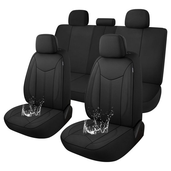 Funda de asiento de coche CAROMOP de neopreno impermeable para coche, color negro