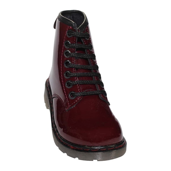 BOTA CASUAL LEON NIÑA VINO CHAROL 698