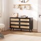 thumbnail image 5 of Zocalo Cómoda 6 Cajones de Madera Ratá, Tiradores Dorados,Patas Robustas, Moderna | Mesita de Noche Armario de Dormitorio, Cómoda de Salón para Sala de Estar, 120*40*75CM, Negro, 5 of 9