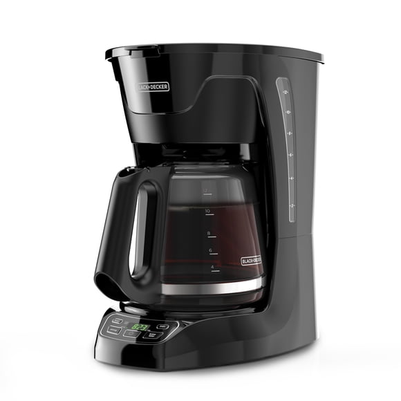 Black+Decker Cafetera Automatica con Panel Digital Programable,12 Tazas y Filtro Permanente, CM1110B-LA