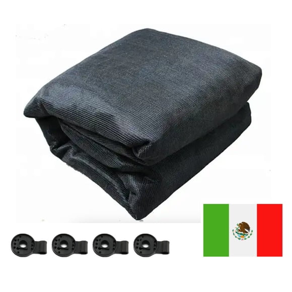 MALLA RASCHEL 90% SOMBRA 4M ANCHO X 10M NEGRA + OJILLOS SUJETADORES / SUNCOVER SUNCOVER RASCHEL