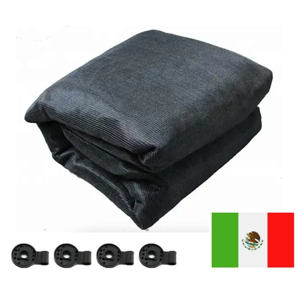 MALLA RASCHEL 90% SOMBRA 4M ANCHO X 10M NEGRA + OJILLOS SUJETADORES / SUNCOVER SUNCOVER RASCHEL