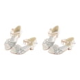thumbnail image 2 of Zapatos con purpurina Qarigey para niñas fiesta de ballet sandalias de Navidad punta abierta cristal Plata 31/20cm 2piezas, 2 of 6