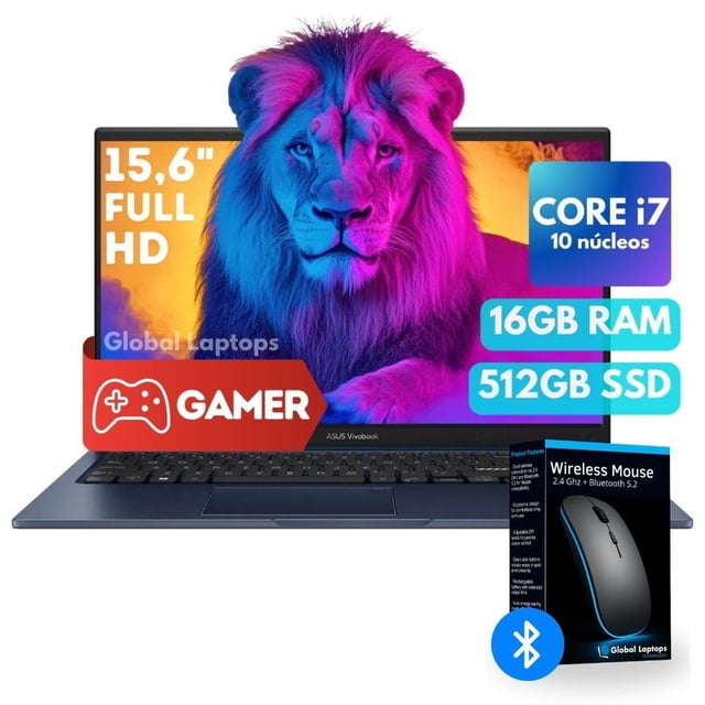 Asus Vivobook Core i7 1355U 16GB RAM 512GB SSD 15,6 FHD Laptop Gamer Con Regalo