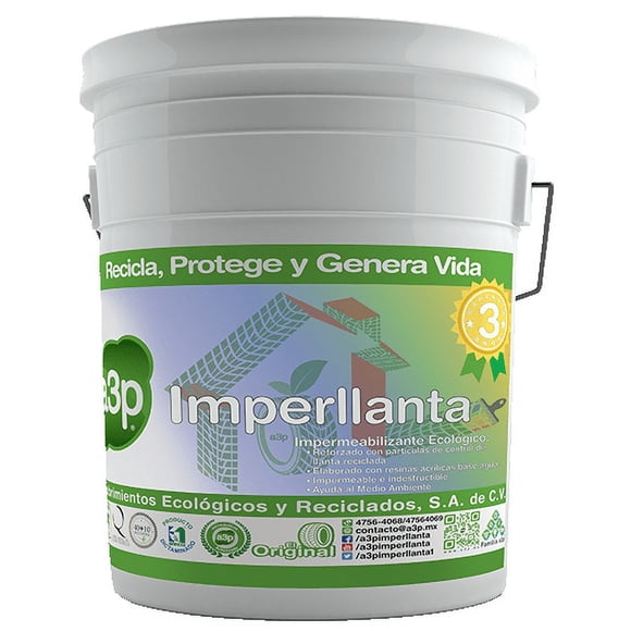 Impermeabilizante de llanta A3P 3 años Gris Claro Cubeta de 19 litros