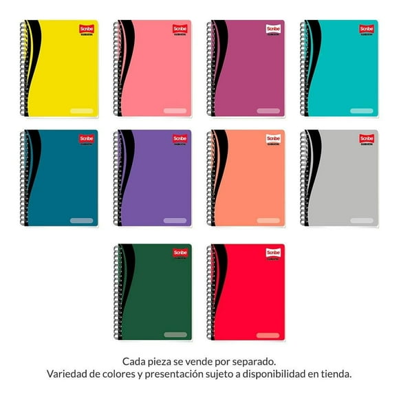 Cuaderno Profesional Scribe Elemental 100 Hojas de Raya Varios Colores 1 pieza
