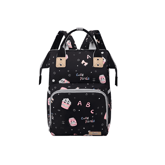 Mochila Pañaleras Para Bebe Bolsa Impermeable Multiusos.  Lab.G, Negra
