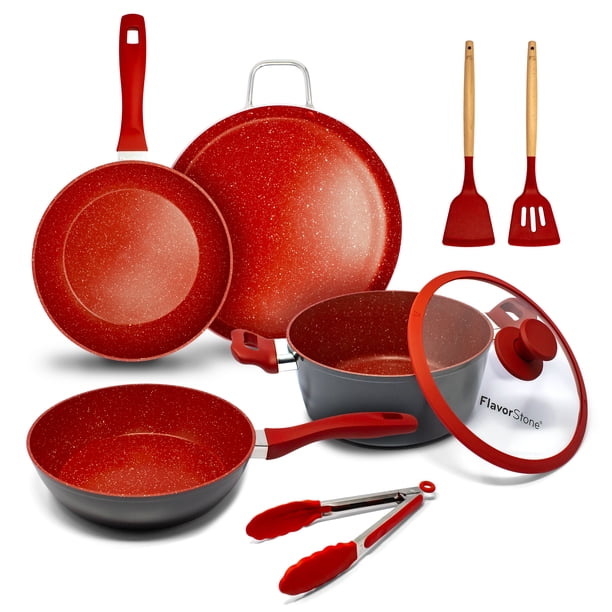 Juego de Sartenes FLAVORSTONE Light Set 8 Piezas Color Rojo | Bodega ...