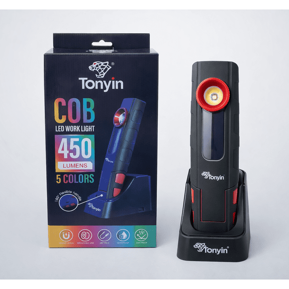 Tonyin COB LED Work Light Lámpara Profesional para Detailing Automotriz | 5 Modos de Iluminación para Inspección de Pintura