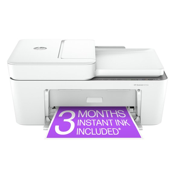 HP DeskJet 4255e Impresora de inyección de Tinta inalámbrica Todo en uno, escáner, copiadora, Mejor para el hogar, 3 Meses de Tinta incluida (588S6A)