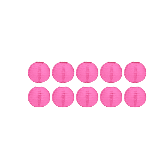 Lámparas Chinas De Papel BELUG 10 pzs Y 10 Focos Led Fiesta ROSA