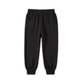 thumbnail image 5 of Pantalones deportivos pierna ancha liso niño/niña, cintura elástica, bolsillos laterales, suaves, transpirables, largos, negro, tallas 90-160 (1-14 años)., 5 of 5