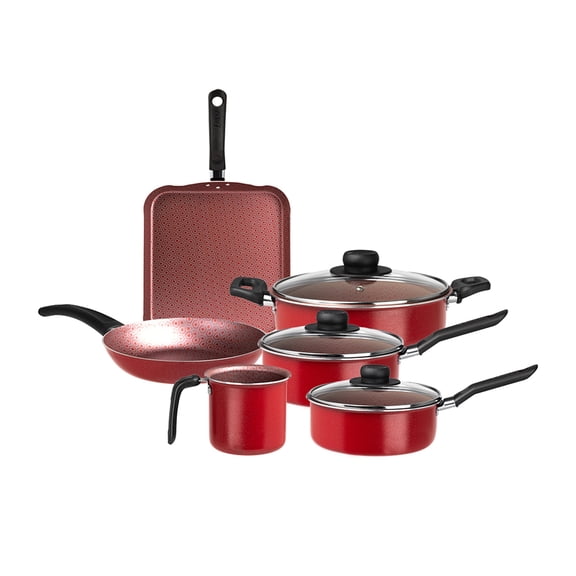 Batería de Cocina Ekco Classic 9 Piezas Rojo