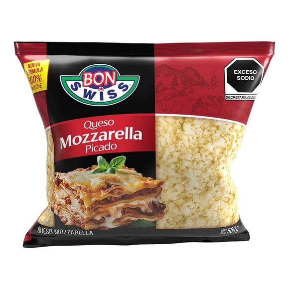 Queso tipo mozarella Bon Swiss picado de 500 g
