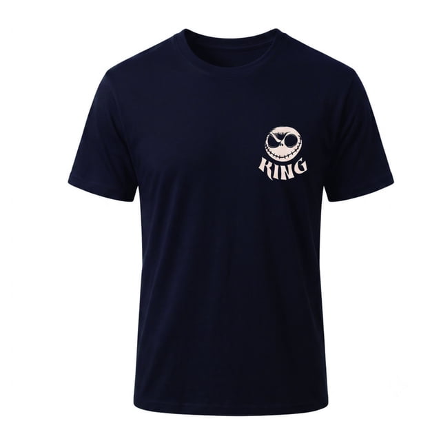 Playera Jack de Halloween para Hombre, con Estampados de Jack y Frase Negro Talla M
