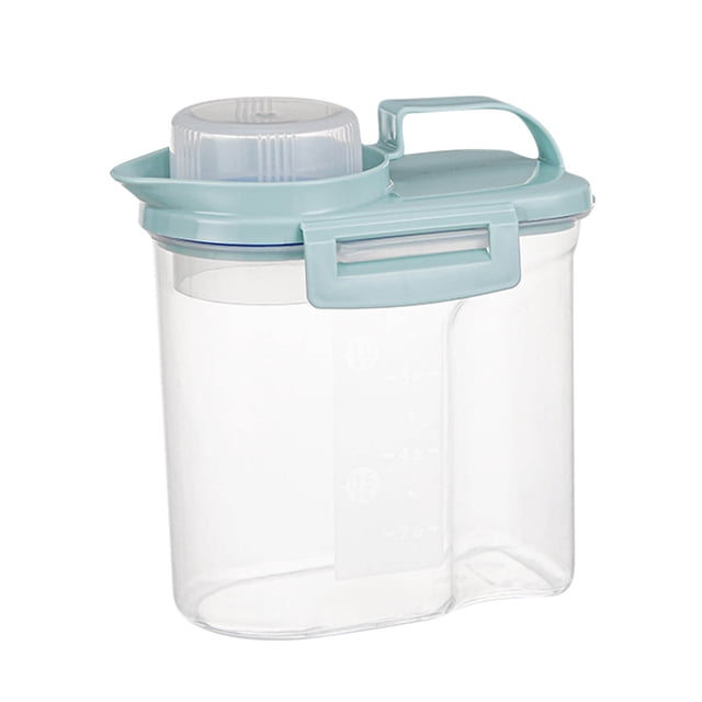 Food Storage Container Airtight Canister, Clear Plastic Jar with Secure Locking Lid for Pantry Kitchen, Stackable Dry Food Organizer for Cereal Snacks, 1 Piece
