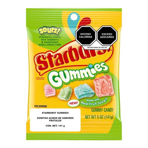 Gomitas Starburst Jugo de Fruta 141g