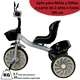 thumbnail image 5 of Triciclo para Niños Torreta con Luz y Sonido Ruedas de Eva Apto a partir de 2 Años Soporta hasta 20 kg - Gris, 5 of 6