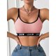 thumbnail image 5 of Sujetador De Lactancia Rosa Ribeteado Negro Con Estampado Love Y Corazones, 5 of 5